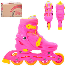 Ролики Profi Roller A 4151-M-P розмір 35-38 Рожевий-Жовтий