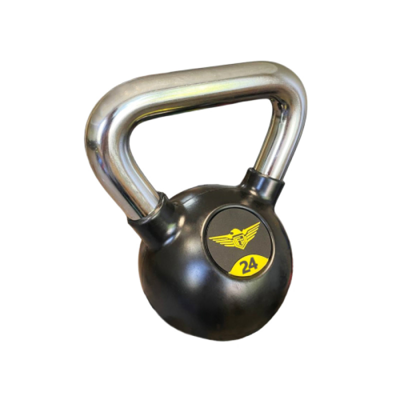 Обгумована гиря 24 кг Generation Fitness FS-24 (ручки - хром)