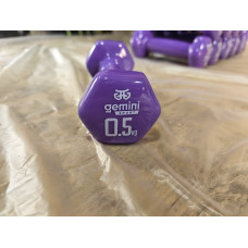 Гантель для фітнесу з вініловим покриттям 2шт по 0.5кг Gemini Sport GSD-0.5PUR