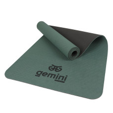 Килимок для фітнесу та йоги TPE+TC 6мм Gemini Pro GE-6DGRBK