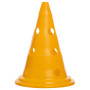 Конус-фішка для тренувань з отворами для штанги та тримачем зверху 30см Жовтий