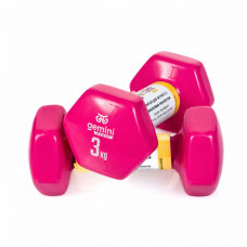 Гантелі Gemini Sport для фітнесу з вініловим покриттям 2шт по 3.0кг GSD-3.0PINK