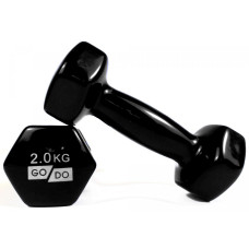 Гантель для фитнеса с виниловым покрытием 2шт GoDo GD-2.0BK