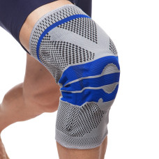 Наколінник бандаж із силіконовим кільцем MUTE M-XL 1шт 9065-greyblue   M