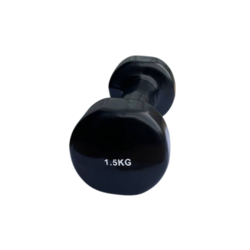 Гантель для фітнесу з вініловим покриттям Generation Fintess FF51D3B-1.5kg (чорна)