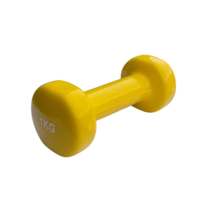 Гантель для фітнесу з вініловим покриттям Generation Fintess FF51D3B-1kg (жовта)