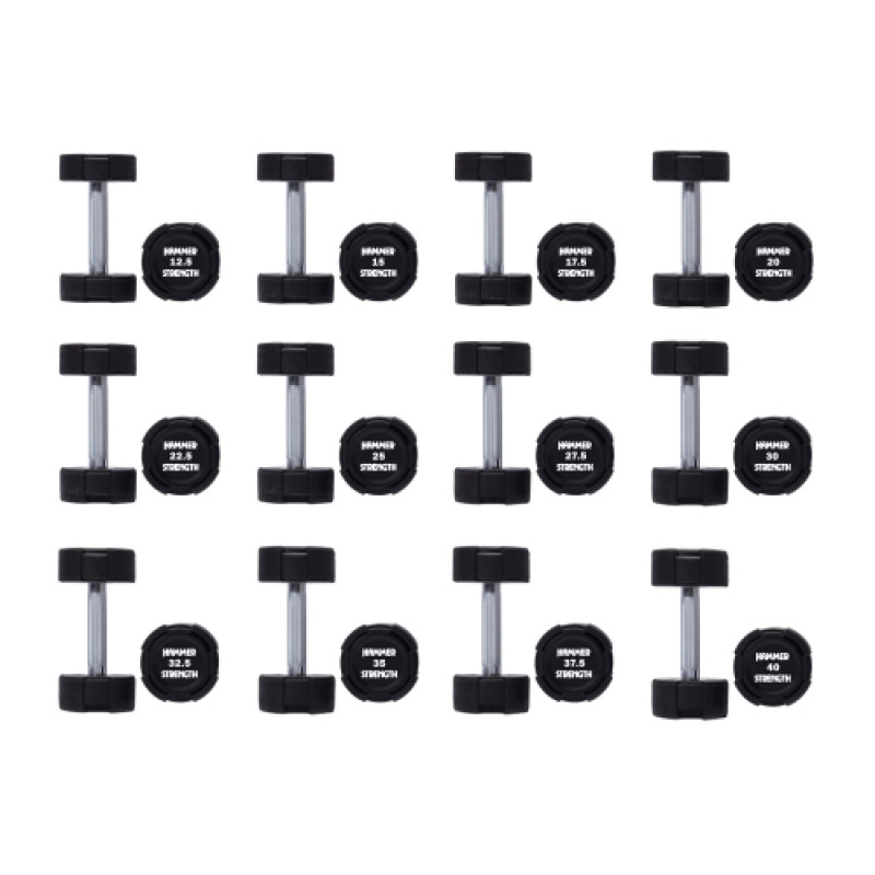 Гантельний ряд 12.5-40 кг Hammer Strength TPU (12 пар) 630 кг