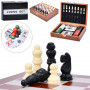 Набір настільних ігор у дерев'яному кейсі 2 в 1 шахи покер TD202309