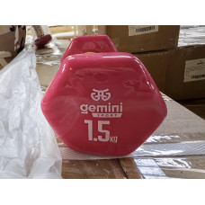 Гантель для фітнесу з вініловим покриттям 2шт по 1.5кг Gemini Sport GSD-1.5PINK