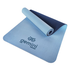 Килимок для фітнесу та йоги TPE+TC 6мм Gemini Pro GE-6LBL