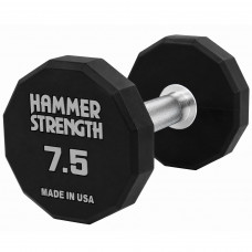 Гантель цільна професійна з поліуретановим покриттям HAMMER STRENGHT TA-9215-7_5 1шт 7,5кг чорний
