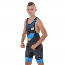 Трико для боротьби дитяче UKRAINE зріст 128-162см JY-6605-1   XXS