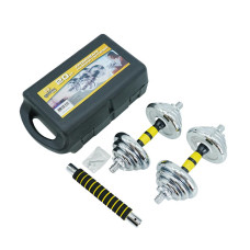 Гантелі розбірні Gemini Sport хромовані з грифом у валізі GA-8010-20 2шт по 10кг