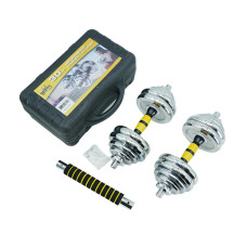 Гантели разборные Gemini Sport хромированные с грифом в чемодане GA-8010-30 2шт по 15кг