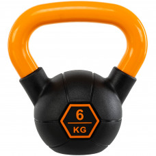 Тренировочная гиря LiveUp Urethane Competition Kettlebell 6 кг чёрно-оранжевая UAZE5336-6