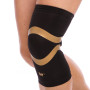 Наколенник бандаж эластичный 901301 S-XL 1шт черный-золотой   M
