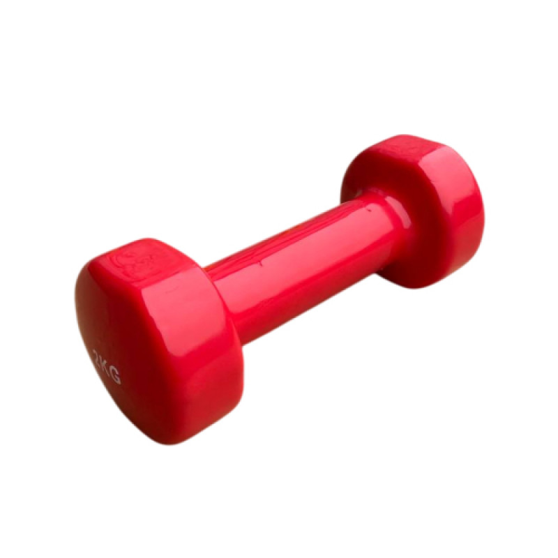 Гантель для фітнесу з вініловим покриттям Generation Fintess FF51D3B-2kg (червона)