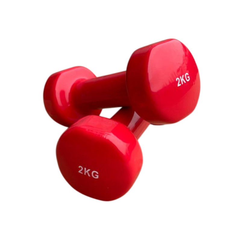 Гантель для фітнесу з вініловим покриттям Generation Fintess FF51D3B-2kg (червона)