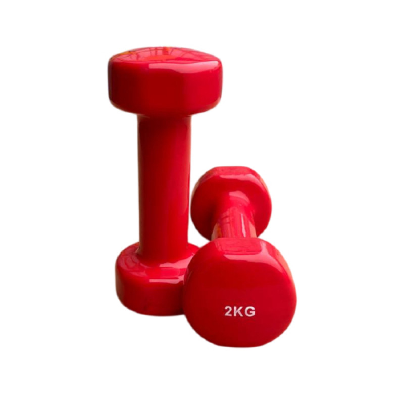 Гантель для фітнесу з вініловим покриттям Generation Fintess FF51D3B-2kg (червона)