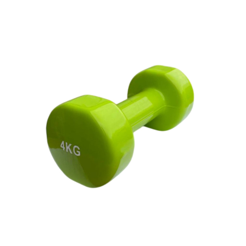 Гантель для фітнесу з вініловим покриттям Generation Fintess FF51D3B-4kg (зелена)