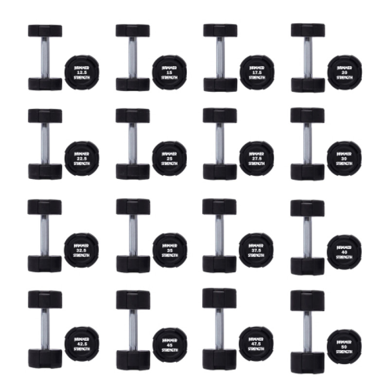 Гантельний ряд 12.5-50 кг Hammer Strength TPU (16 пар) 1000 кг