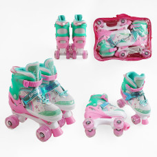 Ролики "Русалка" розмір 29-33 рожево-бірюзово-білий R-206-75