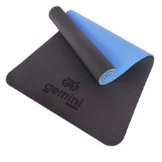 Килимок для фітнесу та йоги TPE+TC 6мм Gemini Pro GE-6BDBL