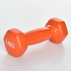 Гантель для фитнеса с виниловым покрытием 2шт G0289-OR 1кг