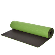 Килимок для фітнесу та йоги TPE+TC 6мм TPE-6GRB