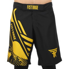 Шорти для змішаних єдиноборств ММА FISTRAGE розмір S-L чорний-жовтий VL-4178   M