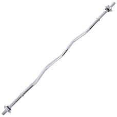 Гриф для штанги сталевий хромований W-подібний із замками SHUANG CAI SPORTS довжина 1,2м діаметр-25мм вага-4,5кг хром TA-8064