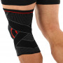 Наколенник бандаж эластичный с фиксирующим ремнем и силиконовым кольцом и спиральными ребрами жесткости SIBOTE 1шт ST-7214   XL