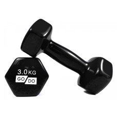 Гантель для фитнеса с виниловым покрытием 2шт GoDo GD-3.0BK