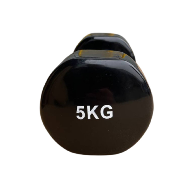 Гантель для фітнесу з вініловим покриттям Generation Fintess FF51D3B-5kg (чорна)