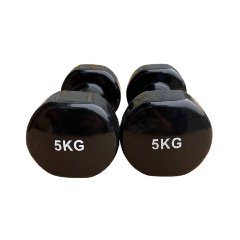 Гантель для фітнесу з вініловим покриттям Generation Fintess FF51D3B-5kg (чорна)