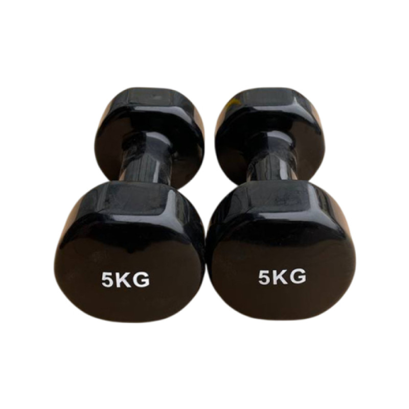 Гантель для фітнесу з вініловим покриттям Generation Fintess FF51D3B-5kg (чорна)