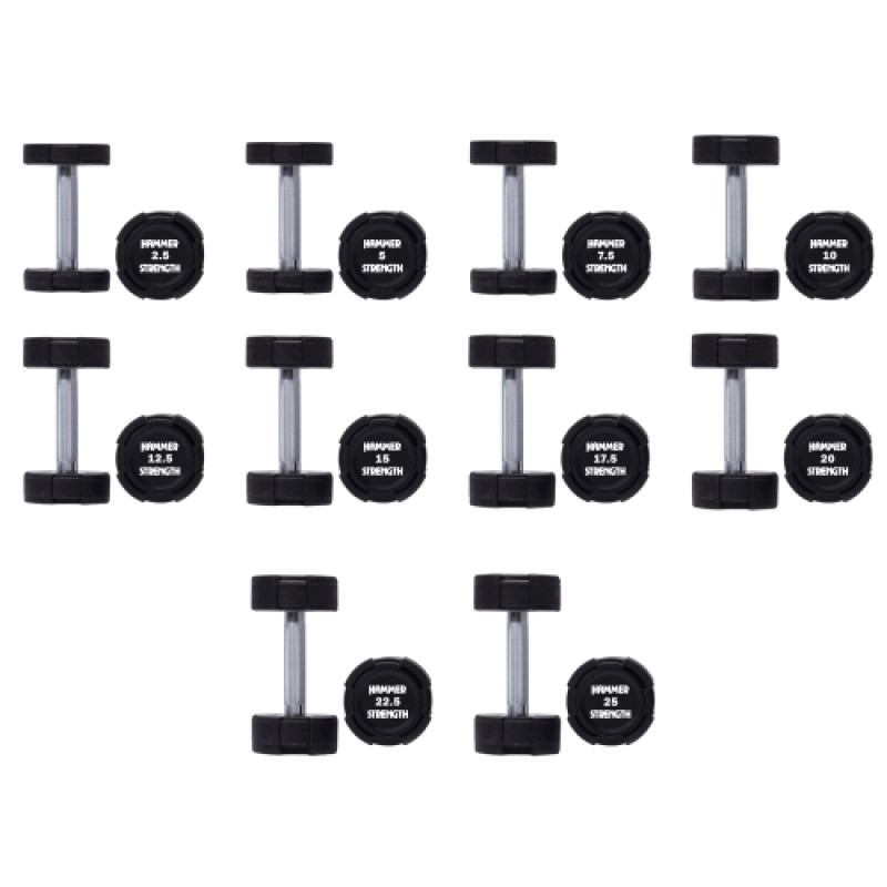 Гантельний ряд 2.5-25 кг Hammer Strength TPU (10 пар) 275 кг