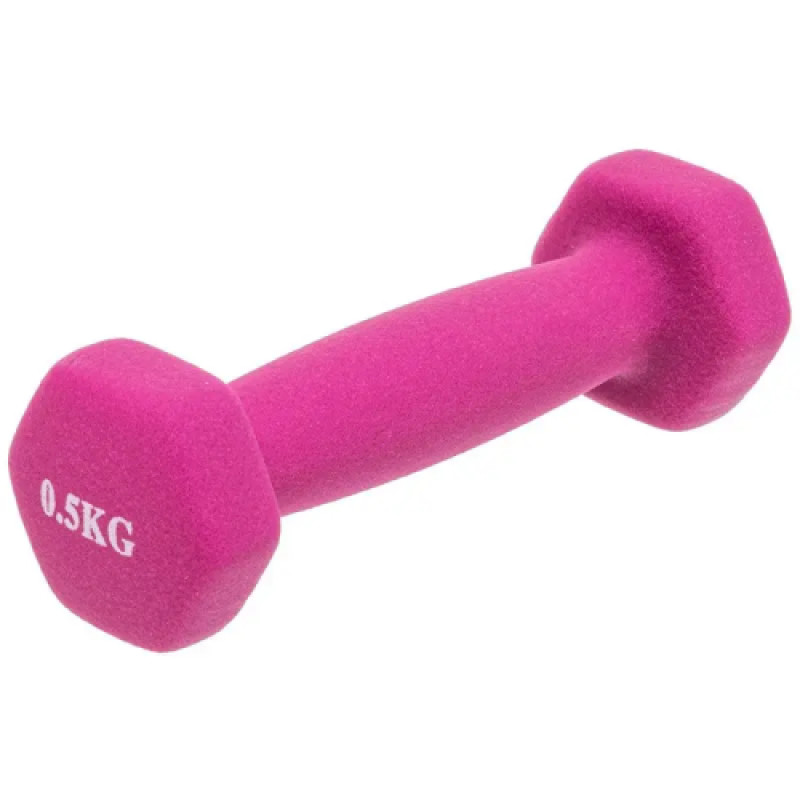 Неопренова гантель для фітнесу Generation Fitness FF51D3A-0.5kg (рожевий)
