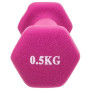 Неопренова гантель для фітнесу Generation Fitness FF51D3A-0.5kg (рожевий)
