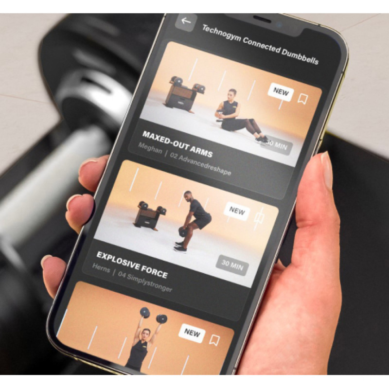 Регульовані гантелі 2-24 кг Technogym Connected Dumbbells з підставкою