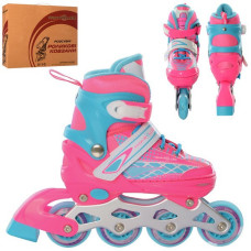 Ролики Profi Roller A 4140-S-PBL размер 31-34 Розовый-голубой