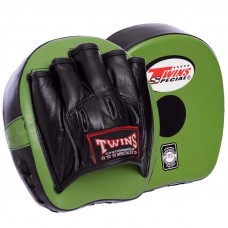 Лапи вигнуті для боксу та єдиноборств TWN (2 шт), 18 × 18 × 8 см VL-2054  Чорний-салатовий