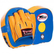 Лапи вигнуті для боксу та єдиноборств TWN (2 шт), 18 × 18 × 8 см VL-2054  Блакитний-жовтий