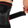 Наколенник бандаж эластичный с фиксирующим ремнем и силиконовым кольцом и спиральными ребрами жесткости SIBOTE 1шт ST-7214   M