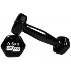 Гантель для фитнеса с виниловым покрытием 2шт GoDo GD-0.5BK