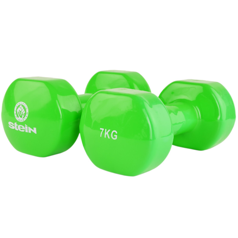 Гантель виниловая Stein 7.0 кг / шт / зелёная