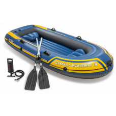 Трехместная надувная лодка Intex 68370 Challenger 3 Set