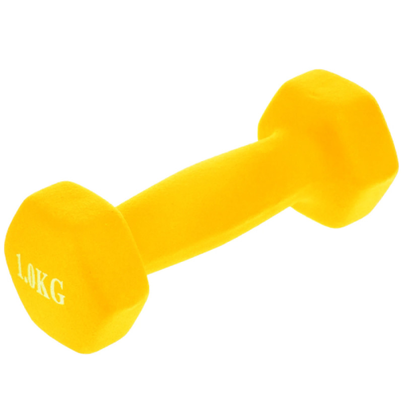 Неопренова гантель для фітнесу Generation Fitness FF51D3A-1kg (жовтий)