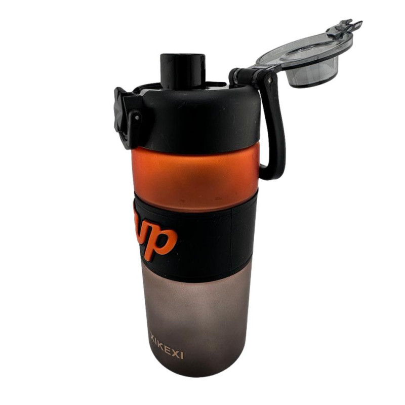 Пляшка для води 650мол SUP 2074-A-2404 Чорний-поманранчевий