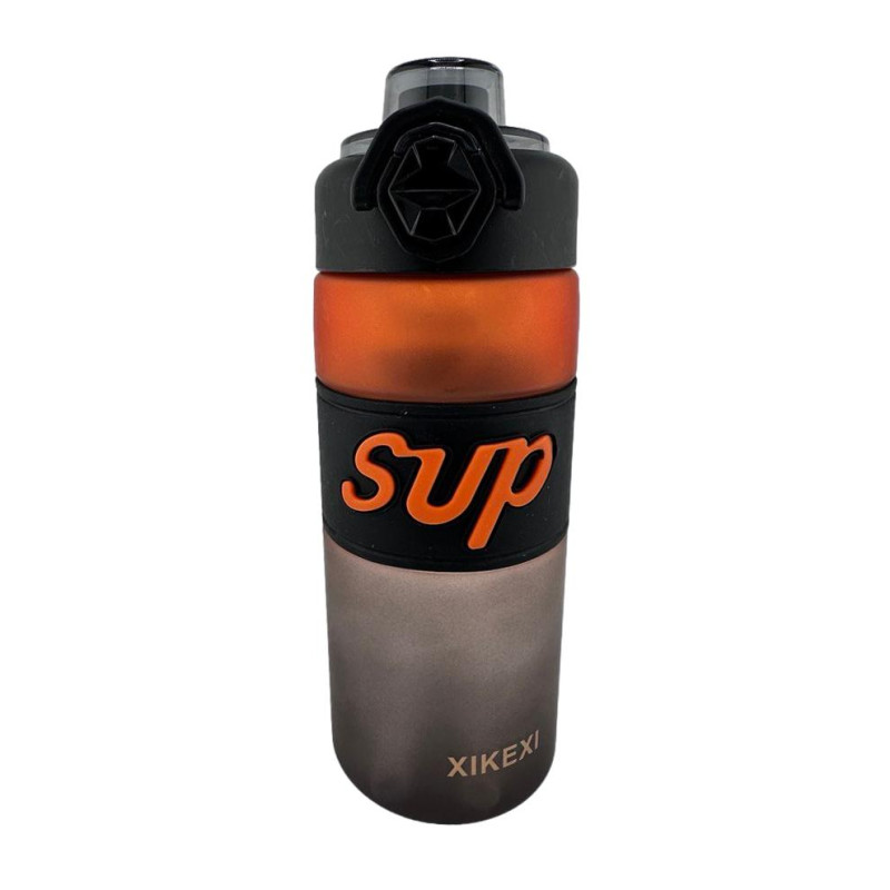 Пляшка для води 650мол SUP 2074-A-2404 Чорний-поманранчевий